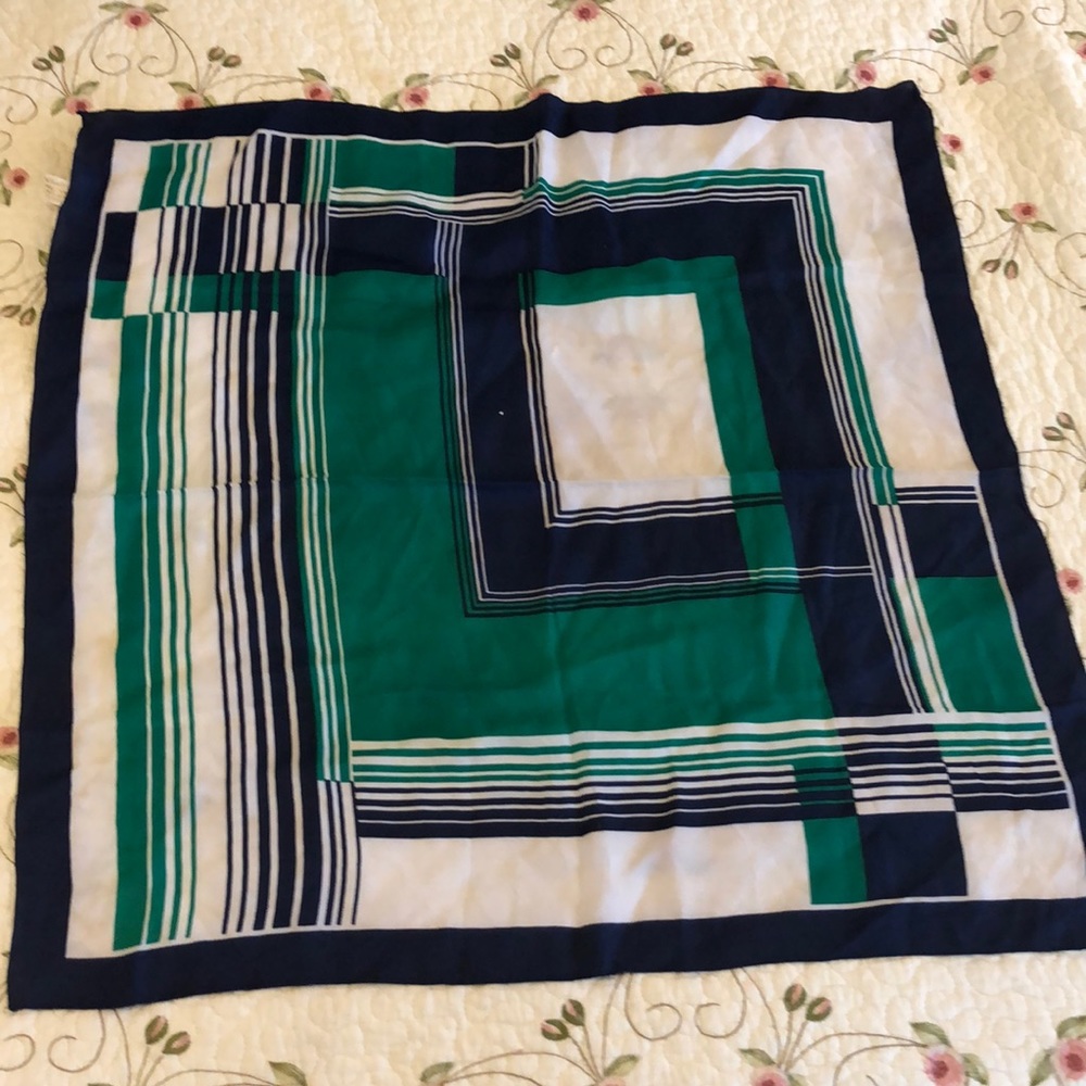Vintage scarf - blue and green